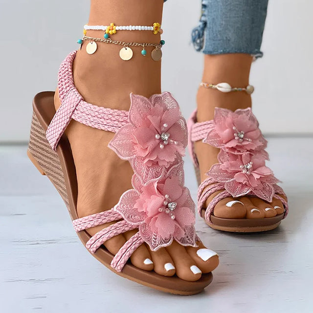Levoire | Mit Keilabsatz Mit Blumendekoration