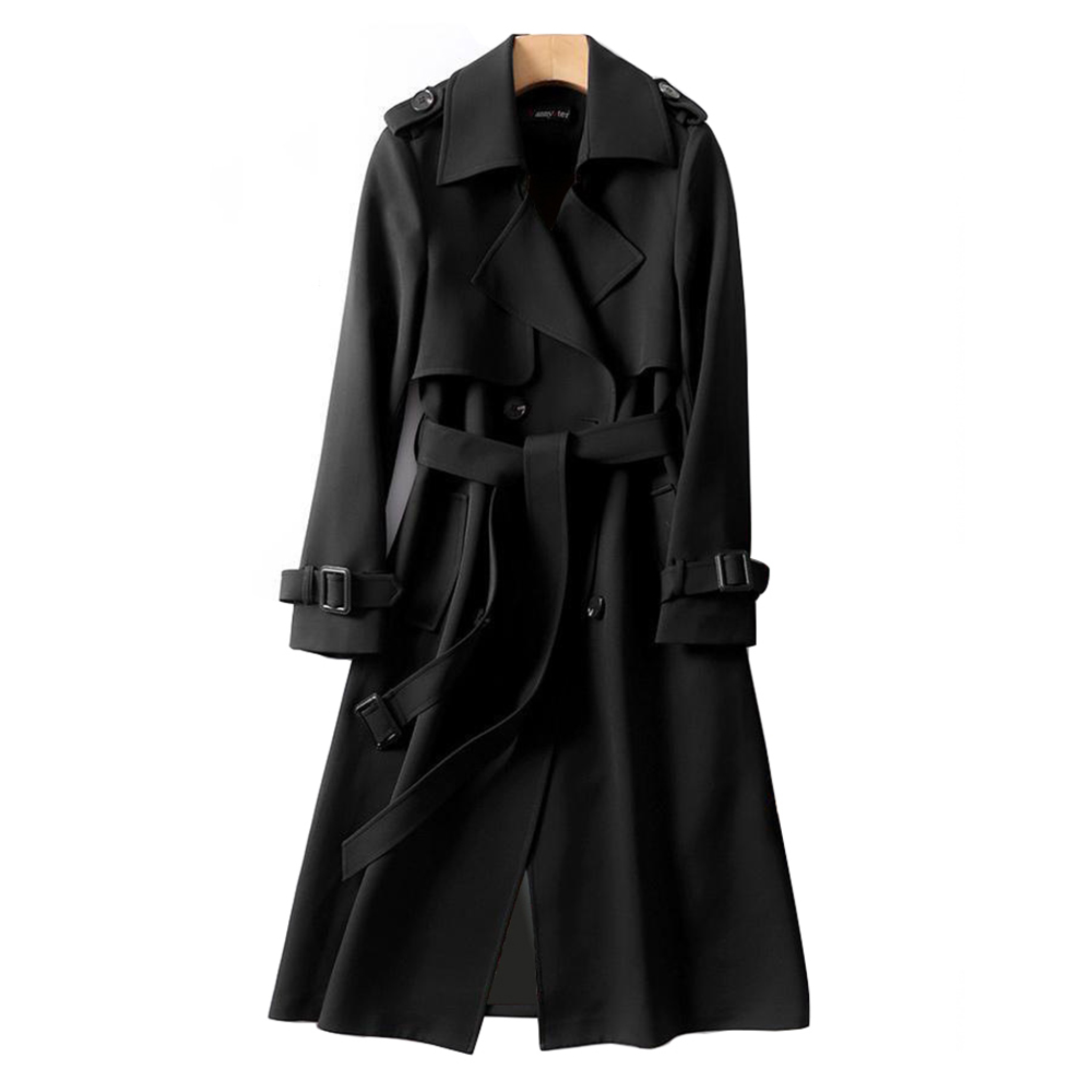 Eleganter langer Trenchcoat mit Gürtel - Must-have für Herbst und Frühling