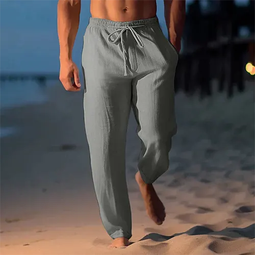 natürliche Texturhose für Herren – Straight Fit – Mid-Rise Sommer-Essential