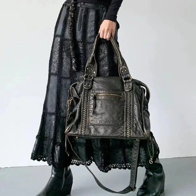 Rachela | Große schwarze Handtasche | Hochwertiges weiches Leder