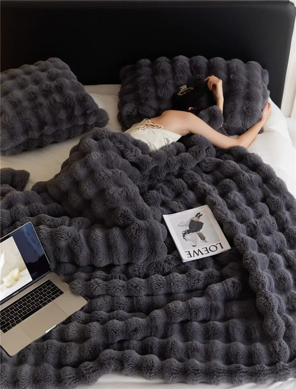 Fleecedecke Weiches Plüsch Kuscheliges Bett Überwurf