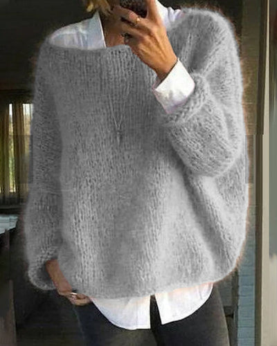 Klassischer Off-Shoulder-Strickpullover für Damen