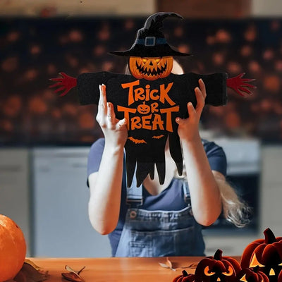 2D Halloween Trick-or-Treat Holzschild