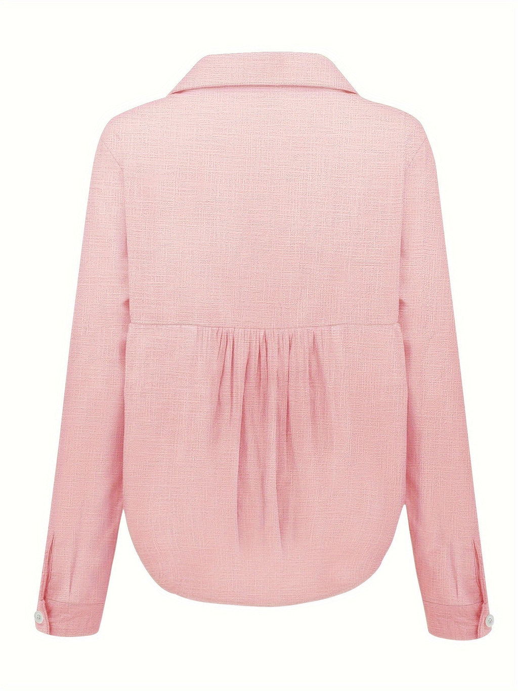 natürliche Texturbluse Damen langarm lässig Frühling Herbst locker