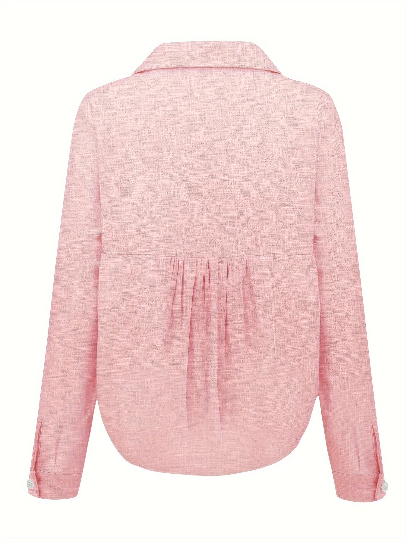 natürliche Texturbluse Damen langarm lässig Frühling Herbst locker