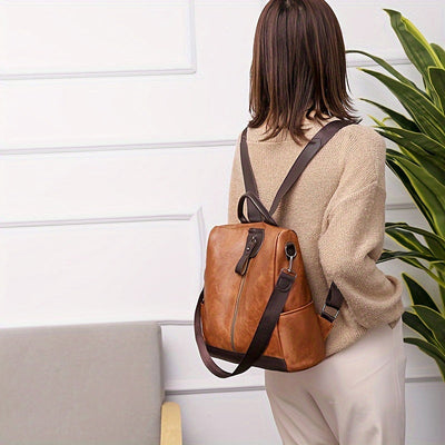 Taschen-Rucksack für Frauen aus veganem PU-PU Leder mit sicherem Design