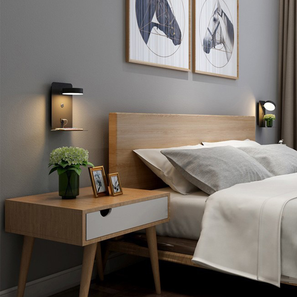 EasyHome | Dimmbare LED-Schlafzimmerlampe und Handy-Ladegerät in einem