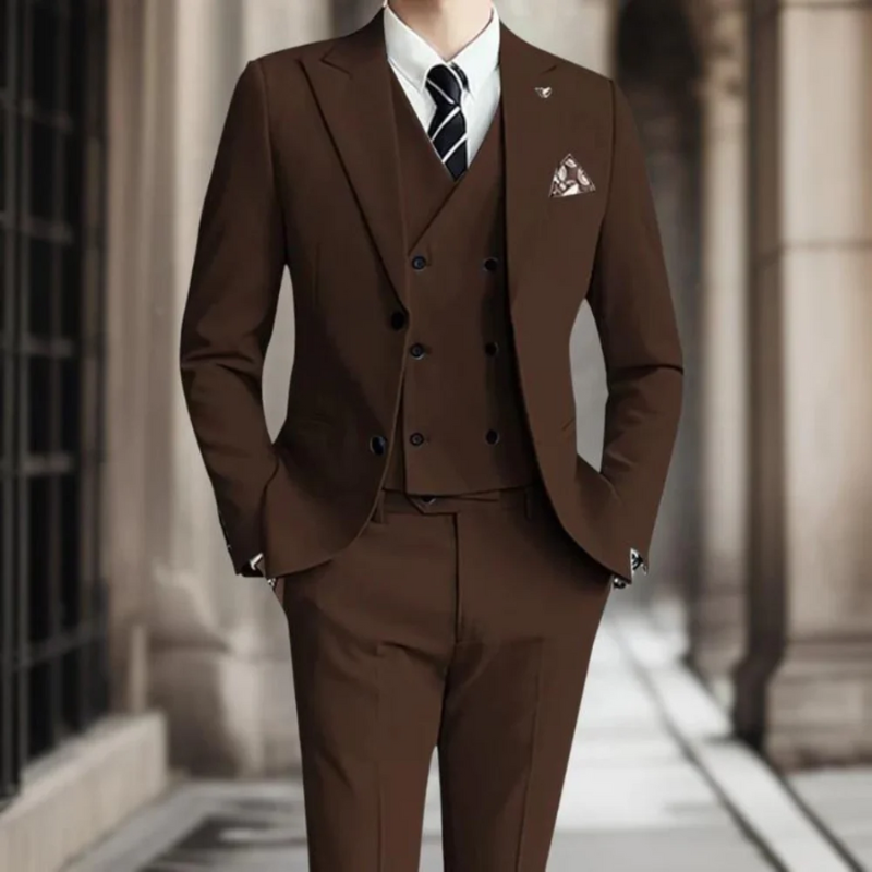 3-teiliger eleganter Slim Fit Hochzeitsgastanzug für Männer - Johannes