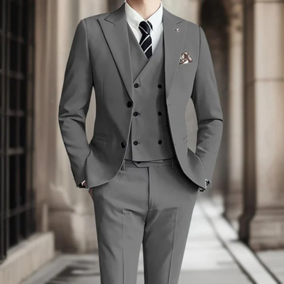 3-teiliger eleganter Slim Fit Hochzeitsgastanzug für Männer - Johannes