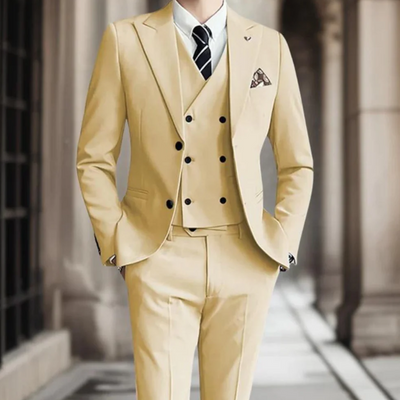 3-teiliger eleganter Slim Fit Hochzeitsgastanzug für Männer - Johannes