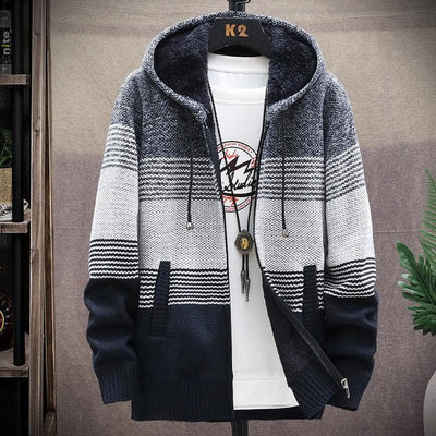 Warmer Pullover mit Kapuze und Reißverschluss für Männer