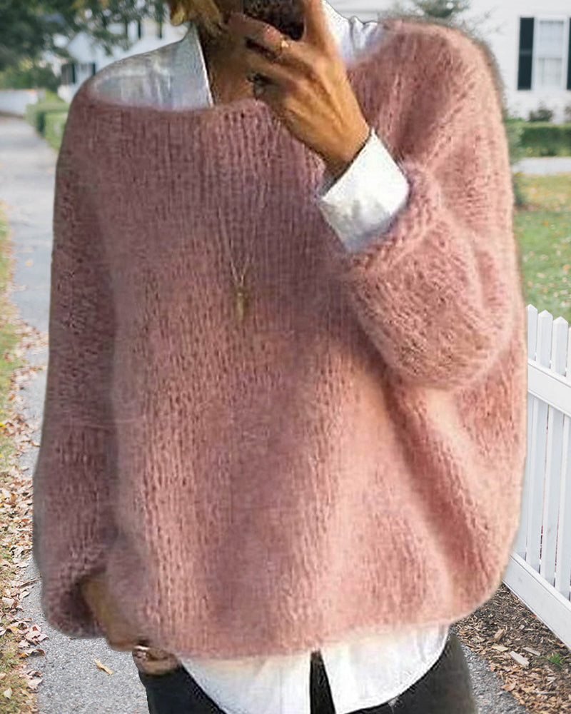 Klassischer Off-Shoulder-Strickpullover für Damen