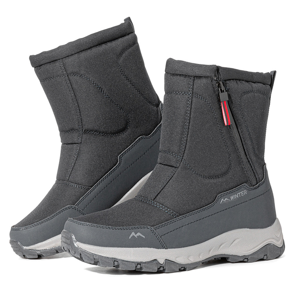 Damen-Winterstiefel mit seitlichem Reißverschluss – wasserdichte, rutschfeste, strapazierfähige Schneestiefel mit warmem Futter