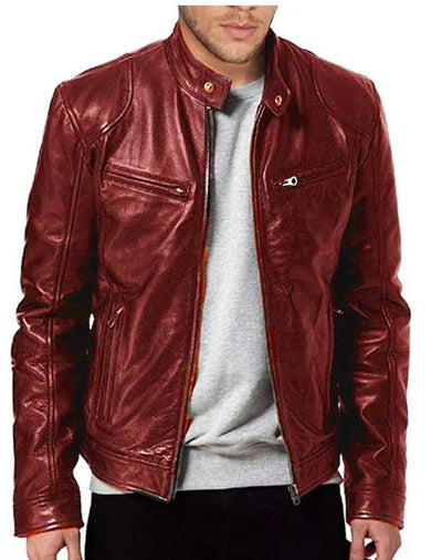 Brodie PU-PU Lederjacke mit Stehkragen