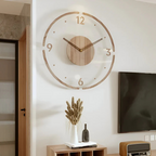 Nock - Große Wanduhr aus Acryl und Holz für das Wohnzimmer