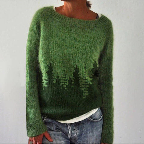 Stylischer Damenpullover mit Retro-Muster für den Herbst