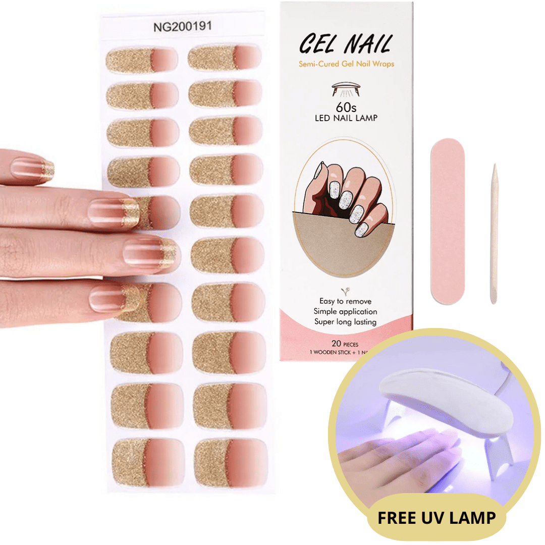Gel-Nagelsticker-Set mit UV-Lampe