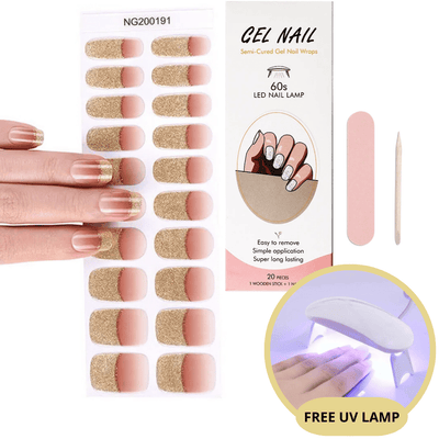 Gel-Nagelsticker-Set mit UV-Lampe