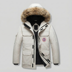 Warmer und dicker Herren Parka Bequeme Winterjacke | Mit Fellkapuze