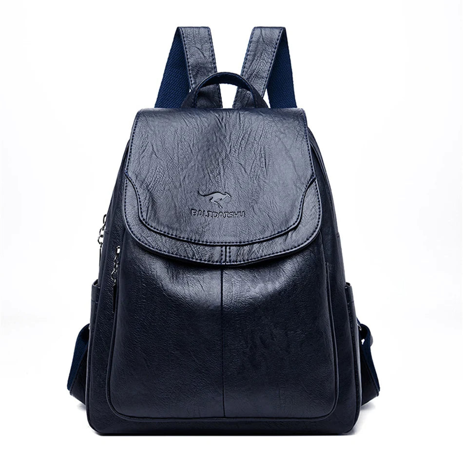 Diebstahlsicherer PU Lederrucksack für stilvolle Frauen | Edah