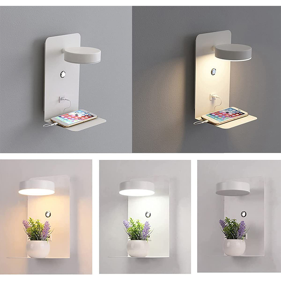 EasyHome | Dimmbare LED-Schlafzimmerlampe und Handy-Ladegerät in einem