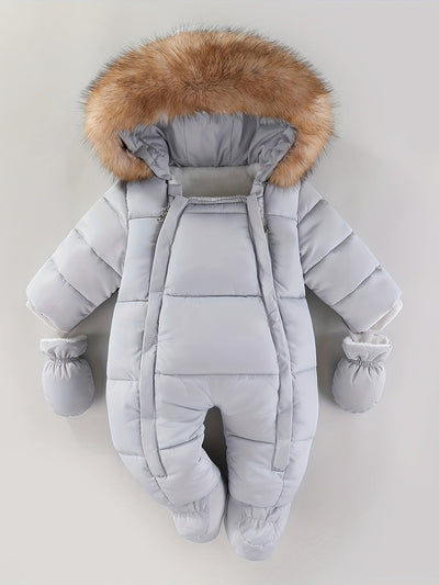 Frosty Baby Strampler - Luxe Winter-Overall mit Kapuze für die kälteren Monate