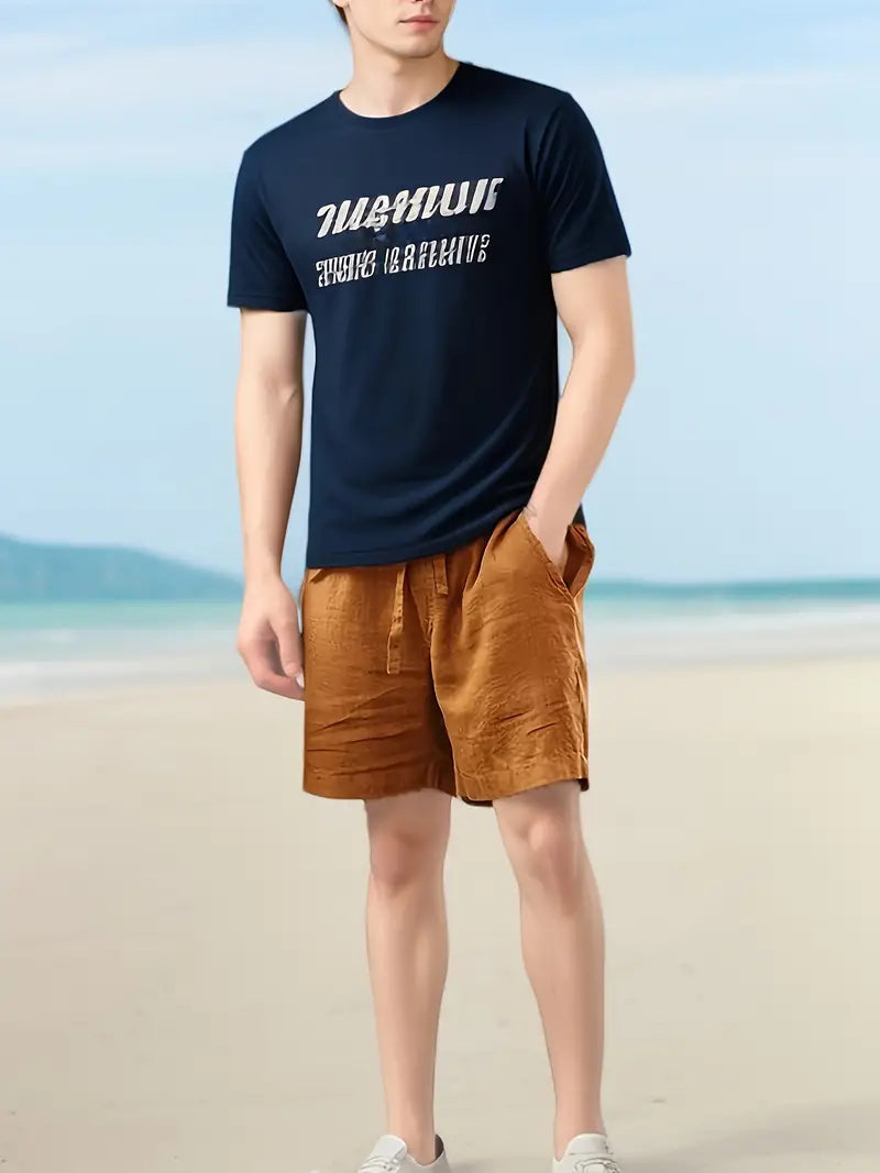 Lässige kurze Hose aus natürliche Textur für Herren