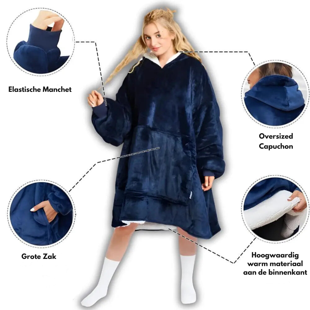 Übergroßes Sweatshirt mit Kapuze und Sherpa-Futter