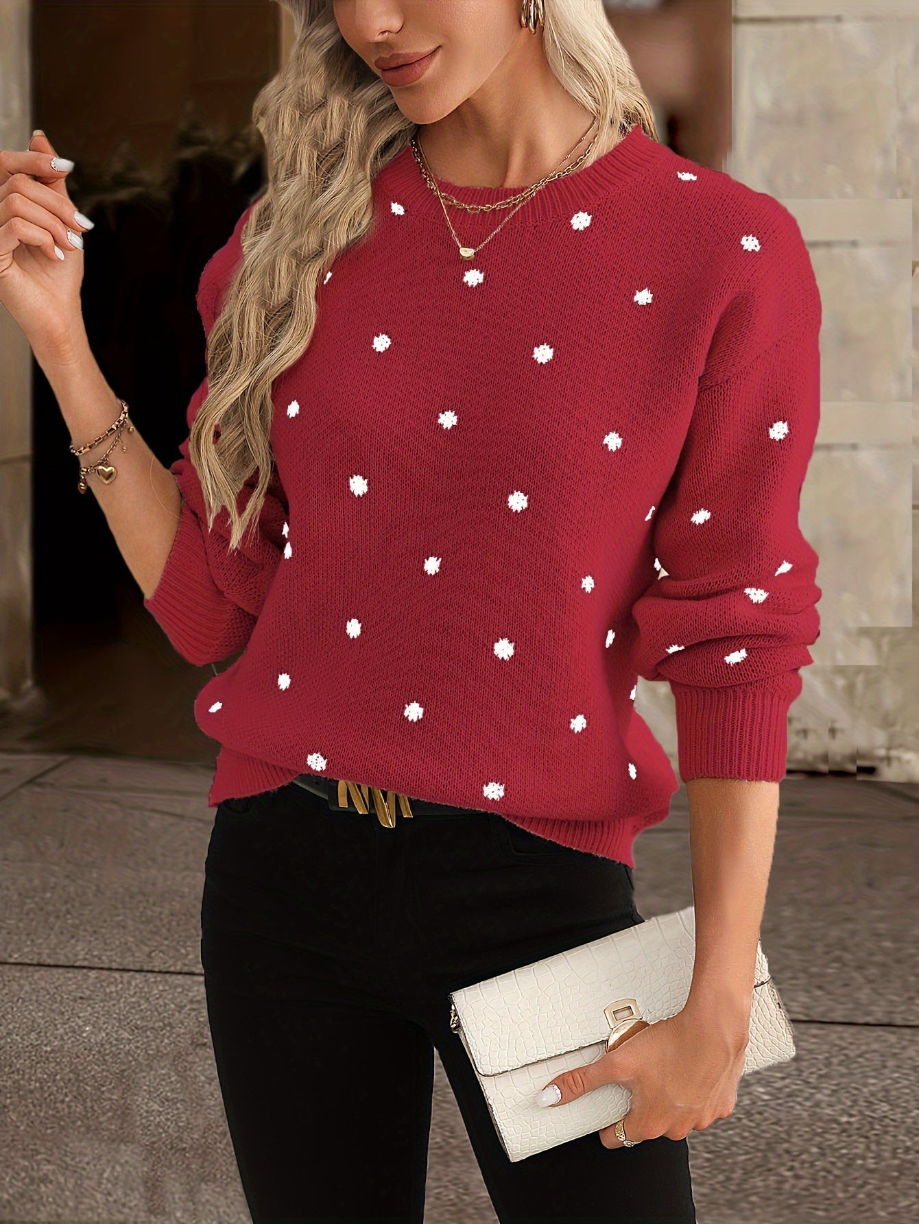 Mara Polka Dot Pullover – Lässig und stilvoll für Frauen im Herbst und Winter