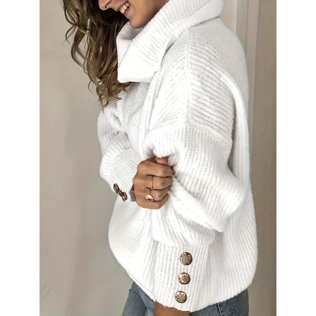 Übergroße Damen Rollkragenpullover