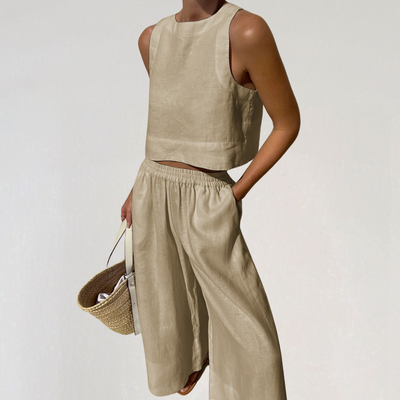 Damen-Loungewear-Set aus natürliche Textur für den Sommer
