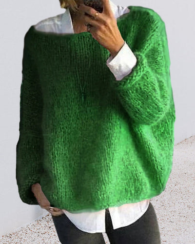 Klassischer Off-Shoulder-Strickpullover für Damen