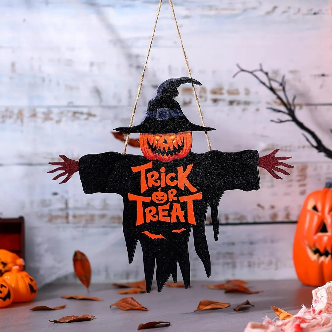 2D Halloween Trick-or-Treat Holzschild