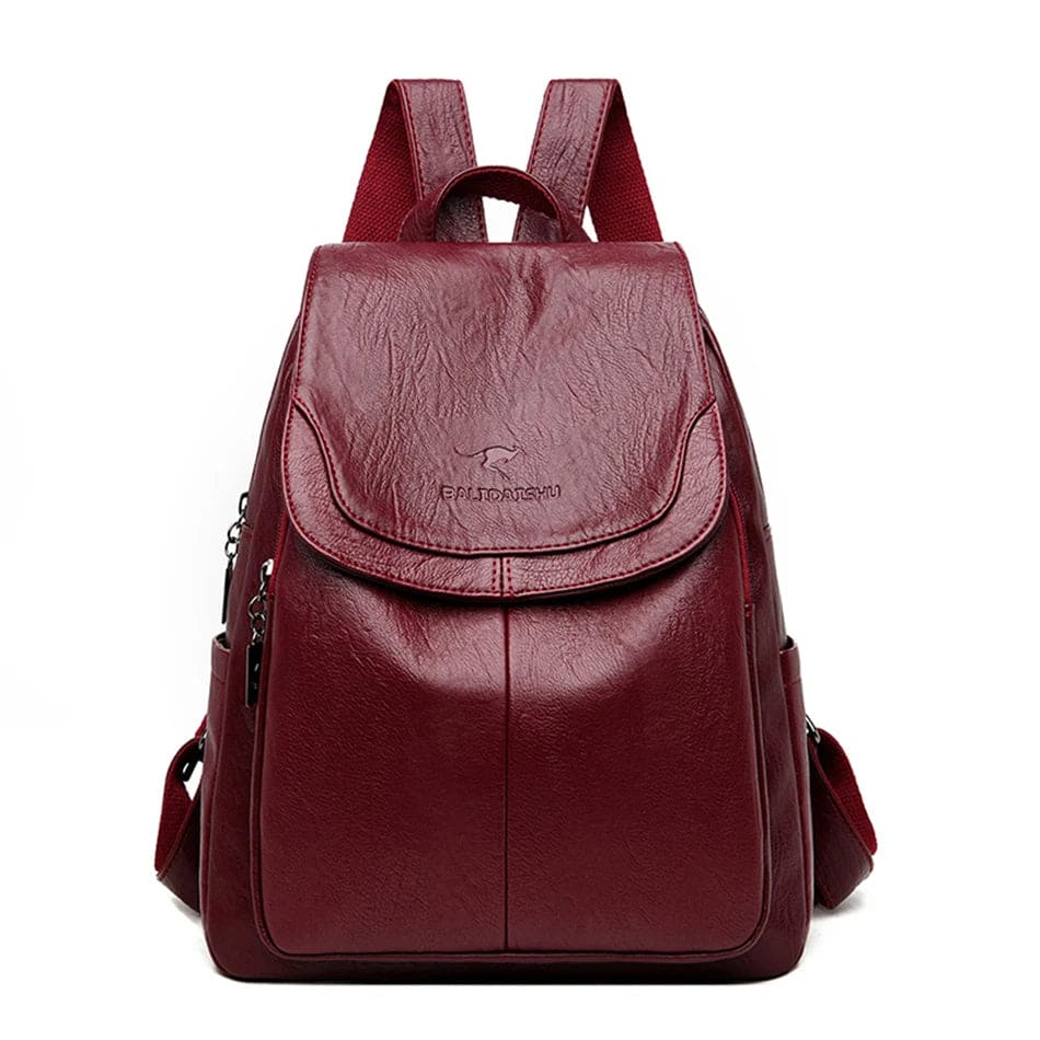 Diebstahlsicherer PU Lederrucksack für stilvolle Frauen | Edah