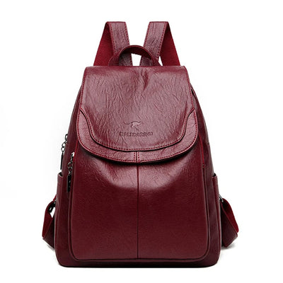Diebstahlsicherer PU Lederrucksack für stilvolle Frauen | Edah