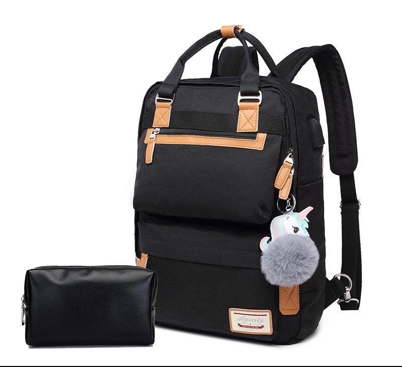 Stilvoller wasserdichter Rucksack für Frauen mit 15,6-Zoll-Laptop-Fach