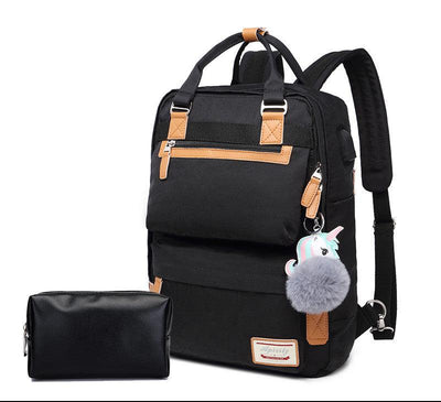Stilvoller wasserdichter Rucksack für Frauen mit 15,6-Zoll-Laptop-Fach
