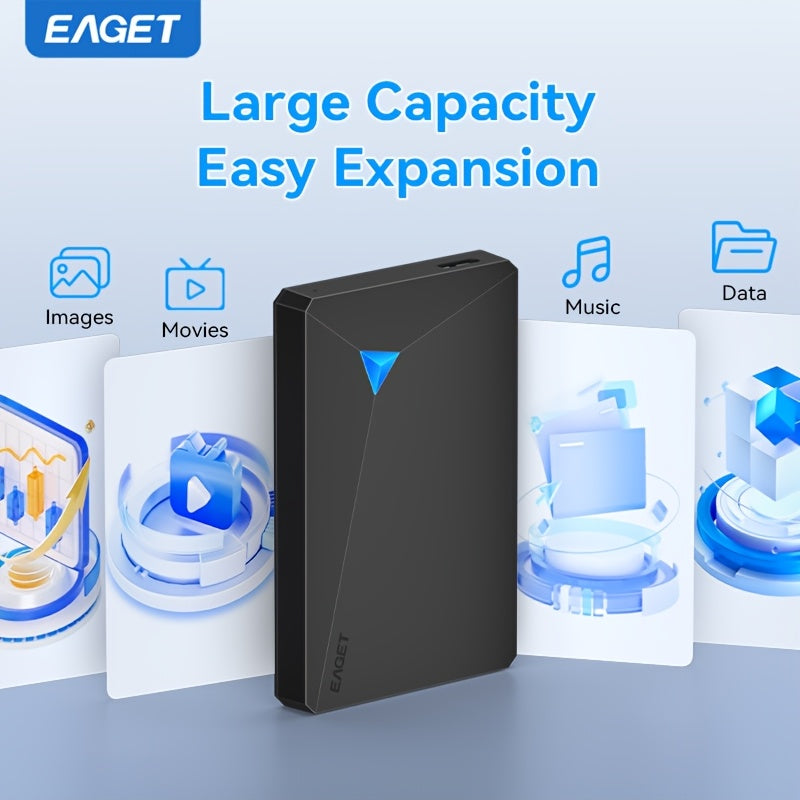 EAGET Bärbar extern hårddisk USB 3.0 (250 GB-4 TB, för bärbar dator, MacBook och PS5)