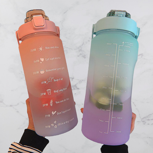 Motivations-Wasserflasche | 2L Umweltfreundlich