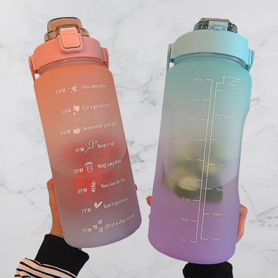 Motivations-Wasserflasche | 2L Umweltfreundlich