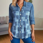 Klassisches kariertes Damenhemd im Vintage-Stil