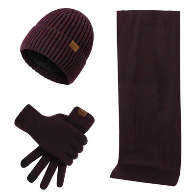 Lässiges Winterset mit Mütze, Schal und Handschuhen für Männer