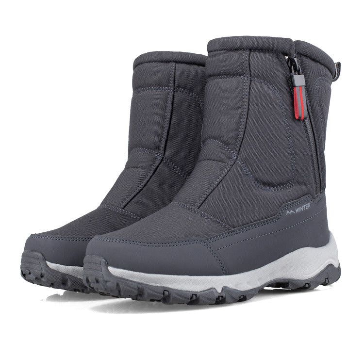 Damen-Winterstiefel mit seitlichem Reißverschluss – wasserdichte, rutschfeste, strapazierfähige Schneestiefel mit warmem Futter