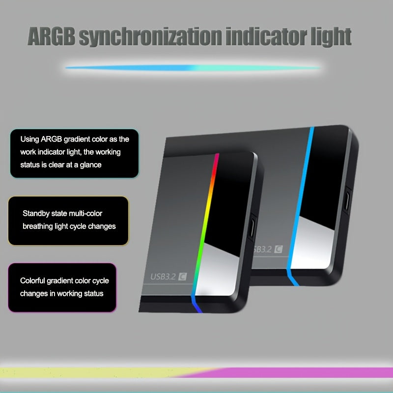 Portabel extern hårddisk USB-C & PD Fast (250 GB-500 GB, för PC, Mac och smarta enheter)