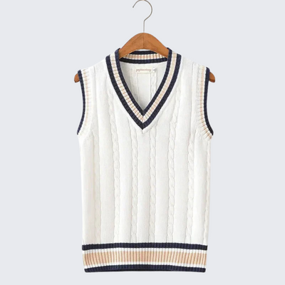 Christof - Herren Strickpullover mit V-Ausschnitt ohne Ärmel