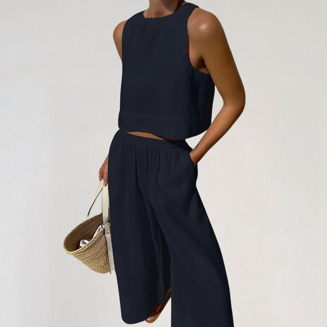 Damen-Loungewear-Set aus natürliche Textur für den Sommer
