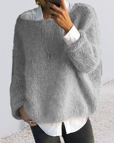 Klassischer Off-Shoulder-Strickpullover für Damen