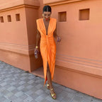 Elegantes Abendkleid | Drapiertes Design und tiefer V-Ausschnitt | Chic und sophisticated