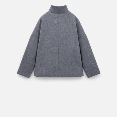 Chic kort kappa med hög krage för kvinnor