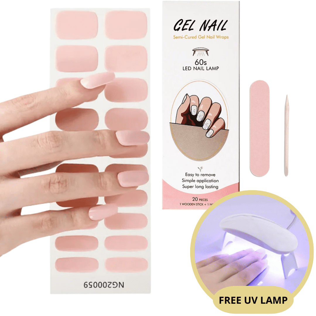 Gel-Nagelsticker-Set mit UV-Lampe